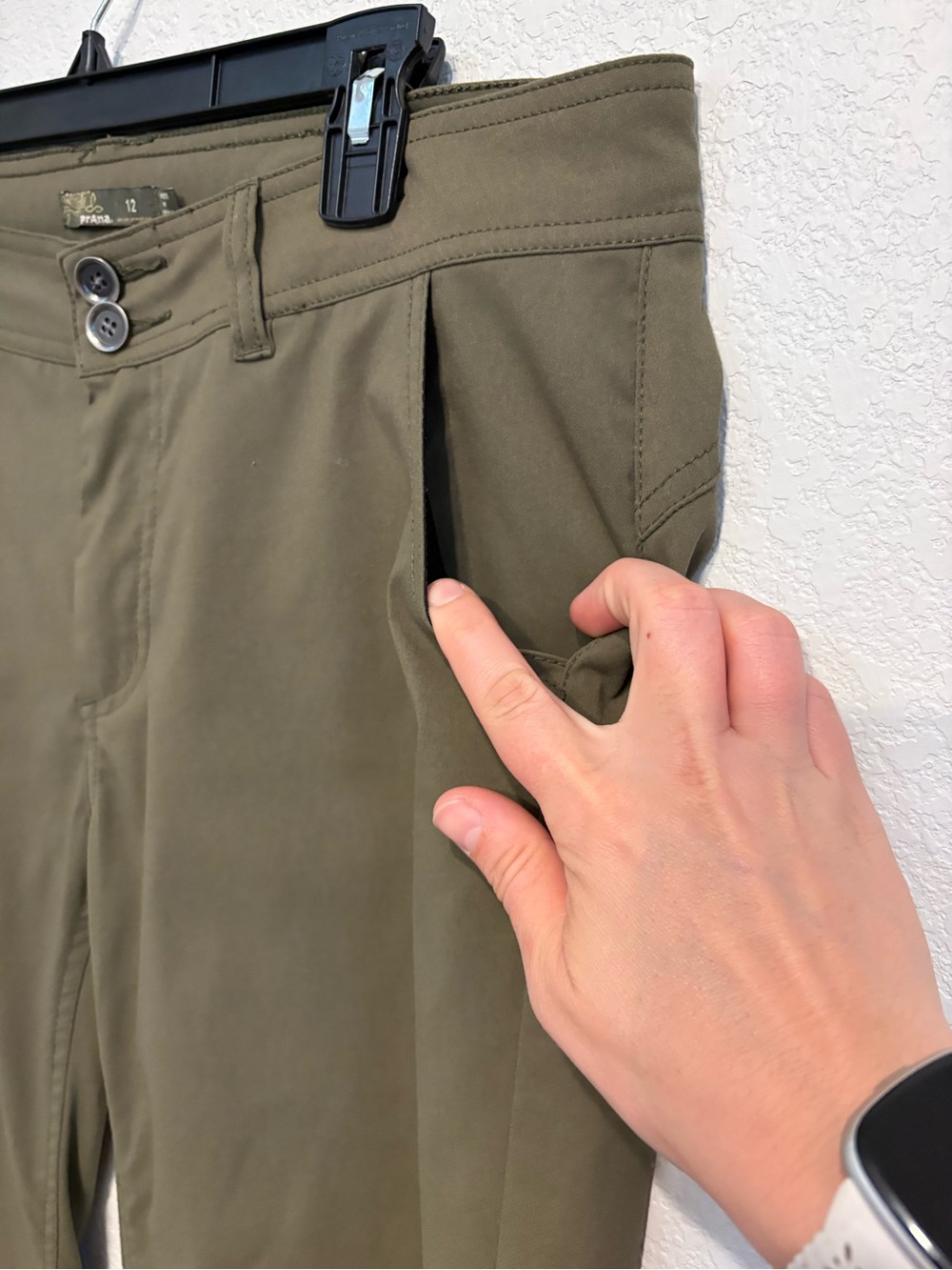 prAna Women’s Hiking Size 12 Olive Green Utility Stretch Pants - Picture 6 of 15